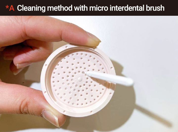 *A Cleaning method with micro interdental brush